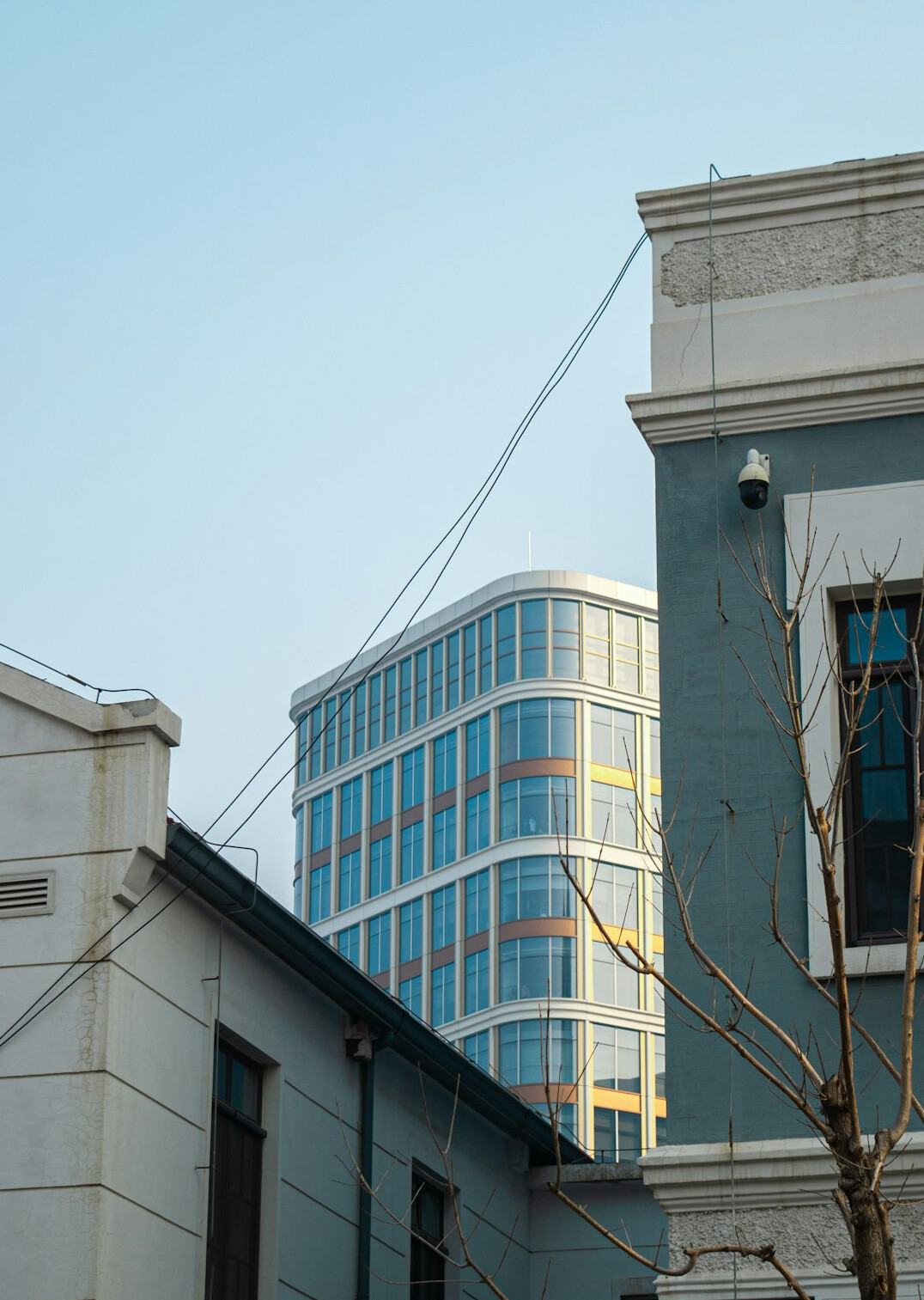 Modern glass office building exterior